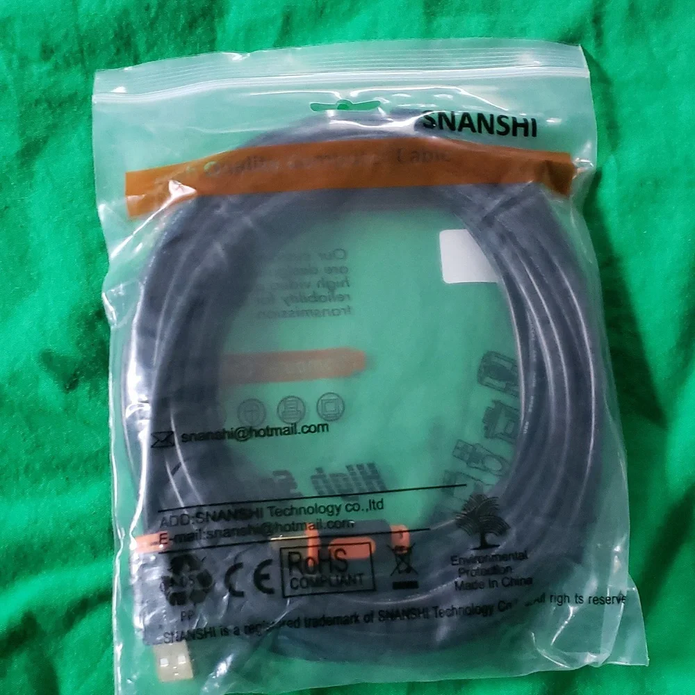 Bundle of 2 Snanshi 25 ft. USB 2.0 Type A Male To Type B Mall Printer Cables